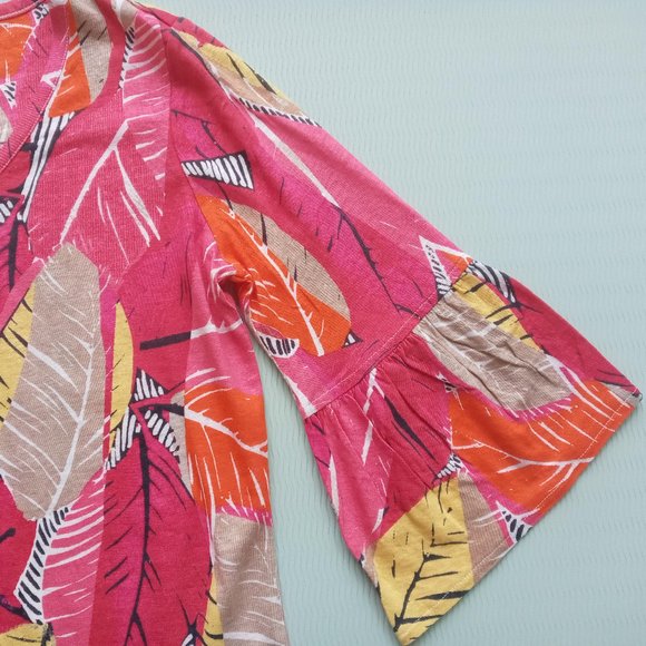 Nic and Zoe Linen/Modal Feather Leaves Top XS - Picture 3 of 8